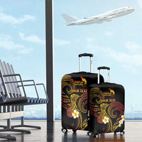 Personalised Papua New Guinea Sepik Luggage Cover Plumeria Floral Tribal Pattern - Polynesian Pride