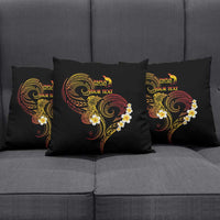 Personalised Papua New Guinea Sepik Pillow Cover Plumeria Floral Tribal Pattern - Polynesian Pride