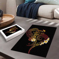 Personalised Papua New Guinea Sepik Puzzle Plumeria Floral Tribal Pattern - Polynesian Pride