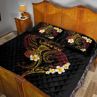 Personalised Papua New Guinea Sepik Quilt Bed Set Plumeria Floral Tribal Pattern - Polynesian Pride