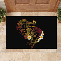 Personalised Papua New Guinea Sepik Rubber Doormat Plumeria Floral Tribal Pattern - Polynesian Pride