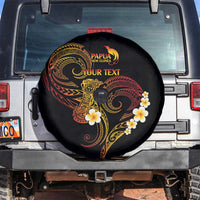 Personalised Papua New Guinea Sepik Spare Tire Cover Plumeria Floral Tribal Pattern - Polynesian Pride