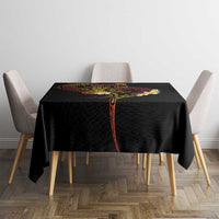 Personalised Papua New Guinea Sepik Tablecloth Plumeria Floral Tribal Pattern - Polynesian Pride