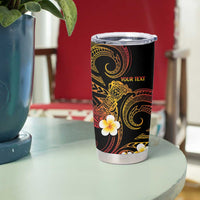 Personalised Papua New Guinea Sepik Tumbler Cup Plumeria Floral Tribal Pattern - Polynesian Pride