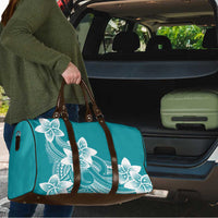Polynesian Plumeria Flowers Tribal Travel Bag Pacific Tattoo Teal Style - Polynesian Pride