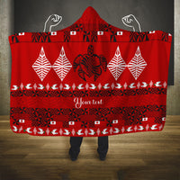 Personalised Tonga Kilisimasi Fiefia Hooded Blanket Merry Christmas with Turtle Ngatu Pattern LT9 One Size Red - Polynesian Pride