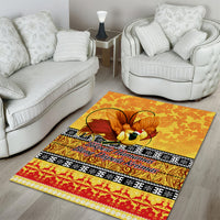PNG Hamamas Krismas Area Rug Papua New Guinea Bird Of Paradise Merry Christmas Gold Style LT9 - Polynesian Pride