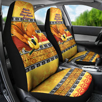 PNG Hamamas Krismas Car Seat Cover Papua New Guinea Bird Of Paradise Merry Christmas Gold Style LT9 - Polynesian Pride