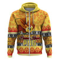 PNG Hamamas Krismas Hoodie Papua New Guinea Bird Of Paradise Merry Christmas Gold Style LT9 - Polynesian Pride