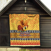 PNG Hamamas Krismas Quilt Papua New Guinea Bird Of Paradise Merry Christmas Gold Style LT9 - Polynesian Pride