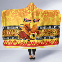 Personalised PNG Hamamas Krismas Hooded Blanket Papua New Guinea Bird Of Paradise Merry Christmas Gold Style LT9 - Polynesian Pride