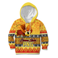 Personalised PNG Hamamas Krismas Kid Hoodie Papua New Guinea Bird Of Paradise Merry Christmas Gold Style LT9 Hoodie Gold - Polynesian Pride
