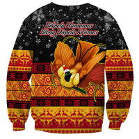 PNG Hamamas Krismas Sweatshirt Papua New Guinea Bird Of Paradise Merry Christmas Black Style LT9 - Polynesian Pride