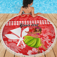 Personalised Hawaii Mele Kalikimaka Beach Blanket Santa Claus and Hula Dancing Merry Christmas LT9 - Polynesian Pride