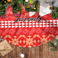 Personalised Hawaii Mele Kalikimaka Tree Skirt Santa Claus and Hula Dancing Merry Christmas LT9 - Polynesian Pride