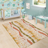 Hawaiian Ohia Lehua Lei Area Rug Plaid Palaka Ahiehie Pattern - Polynesian Pride