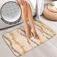 Hawaiian Ohia Lehua Lei Bathroom Set Plaid Palaka Ahiehie Pattern - Polynesian Pride