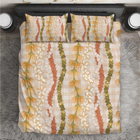 Hawaiian Ohia Lehua Lei Bedding Set Plaid Palaka Ahiehie Pattern - Polynesian Pride