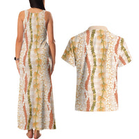 Hawaiian Ohia Lehua Lei Couples Matching Tank Maxi Dress and Hawaiian Shirt Plaid Palaka Ahiehie Pattern LT9 - Polynesian Pride