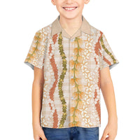 Hawaiian Ohia Lehua Lei Family Matching Off The Shoulder Long Sleeve Dress and Hawaiian Shirt Plaid Palaka Ahiehie Pattern - Polynesian Pride