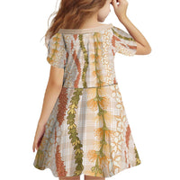 Hawaiian Ohia Lehua Lei Family Matching Summer Maxi Dress and Hawaiian Shirt Plaid Palaka Ahiehie Pattern LT9 - Polynesian Pride