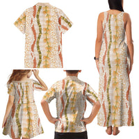 Hawaiian Ohia Lehua Lei Family Matching Tank Maxi Dress and Hawaiian Shirt Plaid Palaka Ahiehie Pattern LT9 - Polynesian Pride