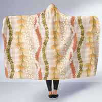 Hawaiian Ohia Lehua Lei Hooded Blanket Plaid Palaka Ahiehie Pattern - Polynesian Pride