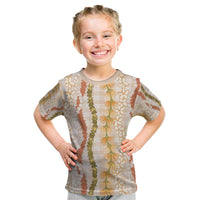 Hawaiian Ohia Lehua Lei Kid T Shirt Plaid Palaka Ahiehie Pattern - Polynesian Pride