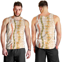 Hawaiian Ohia Lehua Lei Men Tank Top Plaid Palaka Ahiehie Pattern - Polynesian Pride