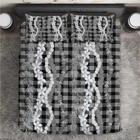 Hawaiian Ohia Lehua Lei Bedding Set Plaid Palaka Eleele Pattern - Polynesian Pride