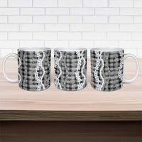 Hawaiian Ohia Lehua Lei Ceramic Mug Plaid Palaka Eleele Pattern - Polynesian Pride