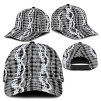 Hawaiian Ohia Lehua Lei Classic Cap Plaid Palaka Eleele Pattern - Polynesian Pride