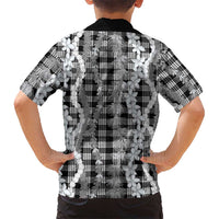 Hawaiian Ohia Lehua Lei Family Matching Short Sleeve Bodycon Dress and Hawaiian Shirt Plaid Palaka Eleele Pattern LT9 - Polynesian Pride