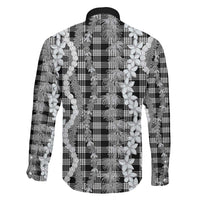 Hawaiian Ohia Lehua Lei Family Matching Summer Maxi Dress and Hawaiian Shirt Plaid Palaka Eleele Pattern - Polynesian Pride