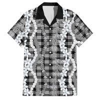 Hawaiian Ohia Lehua Lei Family Matching Tank Maxi Dress and Hawaiian Shirt Plaid Palaka Eleele Pattern - Polynesian Pride
