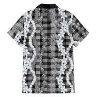 Hawaiian Ohia Lehua Lei Family Matching Tank Maxi Dress and Hawaiian Shirt Plaid Palaka Eleele Pattern - Polynesian Pride
