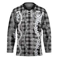 Hawaiian Ohia Lehua Lei Hockey Jersey Plaid Palaka Eleele Pattern - Polynesian Pride
