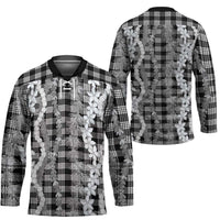 Hawaiian Ohia Lehua Lei Hockey Jersey Plaid Palaka Eleele Pattern - Polynesian Pride