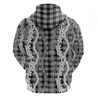 Hawaiian Ohia Lehua Lei Hoodie Plaid Palaka Eleele Pattern - Polynesian Pride