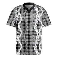 Hawaiian Ohia Lehua Lei Rugby Jersey Plaid Palaka Eleele Pattern - Polynesian Pride