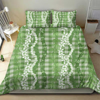 Hawaiian Ohia Lehua Lei Bedding Set Plaid Palaka Omaomao Pattern - Polynesian Pride