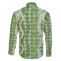 Hawaiian Ohia Lehua Lei Family Matching Long Sleeve Bodycon Dress and Hawaiian Shirt Plaid Palaka Omaomao Pattern LT9 - Polynesian Pride