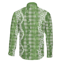 Hawaiian Ohia Lehua Lei Family Matching Off Shoulder Maxi Dress and Hawaiian Shirt Plaid Palaka Omaomao Pattern LT9 - Polynesian Pride