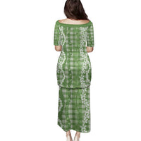 Hawaiian Ohia Lehua Lei Family Matching Puletasi and Hawaiian Shirt Plaid Palaka Omaomao Pattern LT9 - Polynesian Pride