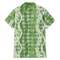 Hawaiian Ohia Lehua Lei Family Matching Short Sleeve Bodycon Dress and Hawaiian Shirt Plaid Palaka Omaomao Pattern LT9 - Polynesian Pride