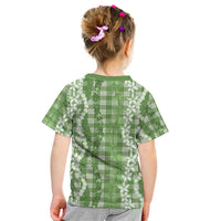 Hawaiian Ohia Lehua Lei Kid T Shirt Plaid Palaka Omaomao Pattern - Polynesian Pride