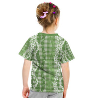 Hawaiian Ohia Lehua Lei Kid T Shirt Plaid Palaka Omaomao Pattern - Polynesian Pride