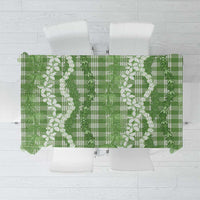 Hawaiian Ohia Lehua Lei Tablecloth Plaid Palaka Omaomao Pattern - Polynesian Pride