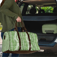 Hawaiian Ohia Lehua Lei Travel Bag Plaid Palaka Omaomao Pattern - Polynesian Pride