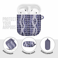 Hawaiian Ohia Lehua Lei AirPods Case Plaid Palaka Uliuli hohonu Pattern - Polynesian Pride